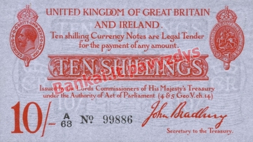 10 Šilingų banknoto priekinė pusė