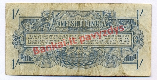 1 Šilingo banknoto galinė pusė