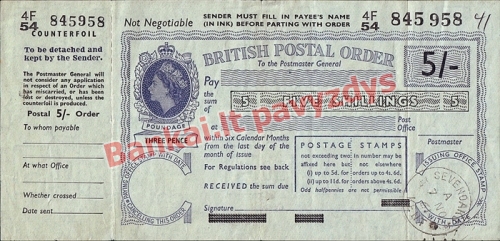 5 Šilingų banknoto priekinė pusė