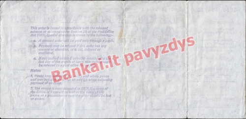 5 Pencų banknoto galinė pusė