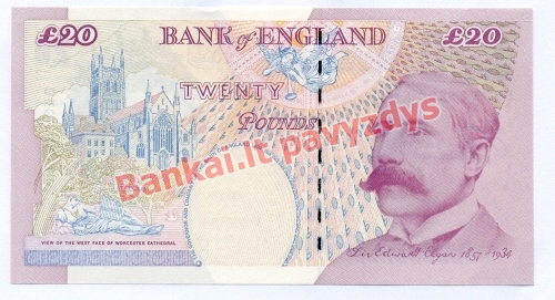 20 Svarų banknoto galinė pusė