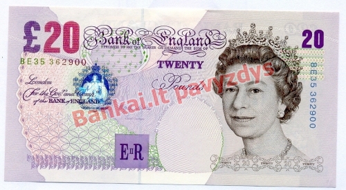 20 Svarų banknoto priekinė pusė