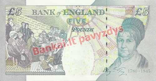 5 Svarų banknoto galinė pusė