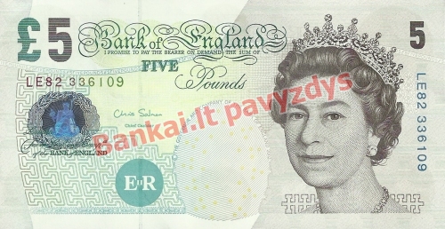 5 Svarų banknoto priekinė pusė