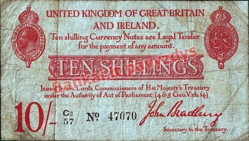 10 Šilingų banknoto priekinė pusė