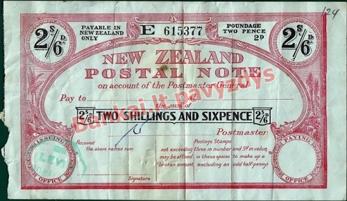 2.5 Šilingų banknoto priekinė pusė