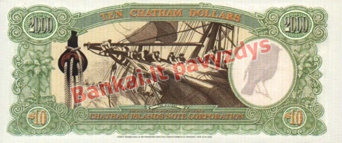 10 Dolerių banknoto galinė pusė