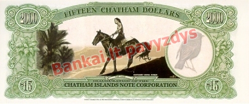 15 Dolerių banknoto galinė pusė
