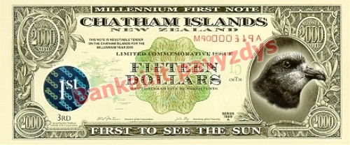 15 Dolerių banknoto priekinė pusė