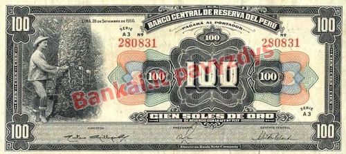 100 Solių banknoto priekinė pusė