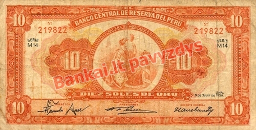 10 Soles  banknoto priekinė pusė