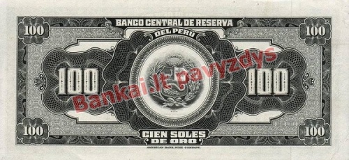 100 Soles  banknoto galinė pusė