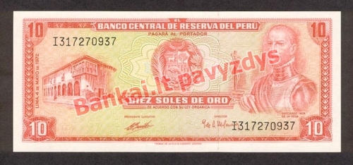 10 Soles  banknoto priekinė pusė