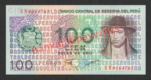 100 Soles  banknoto priekinė pusė