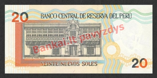 20 Nuevos  banknoto galinė pusė