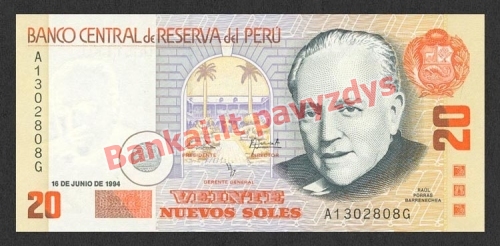 20 Nuevos  banknoto priekinė pusė