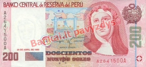 200 Naujųjų solių banknoto priekinė pusė