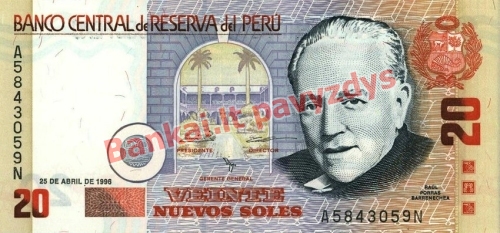 20 Nuevos  banknoto priekinė pusė