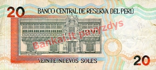 20 Nuevos  banknoto galinė pusė