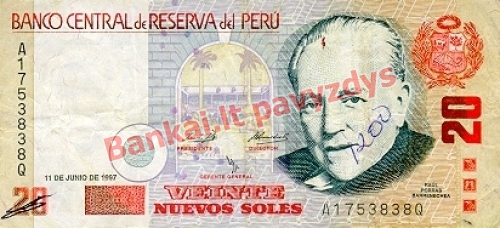 20 Nuevos  banknoto priekinė pusė