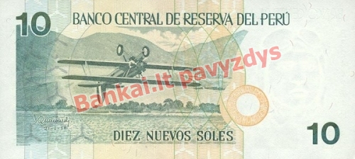 10 Nuevos  banknoto galinė pusė