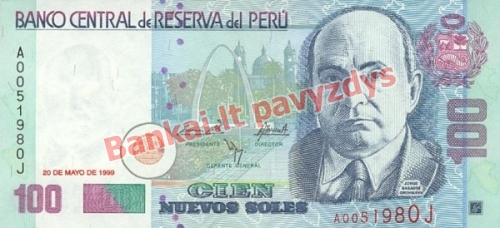 100 Naujųjų solių banknoto priekinė pusė