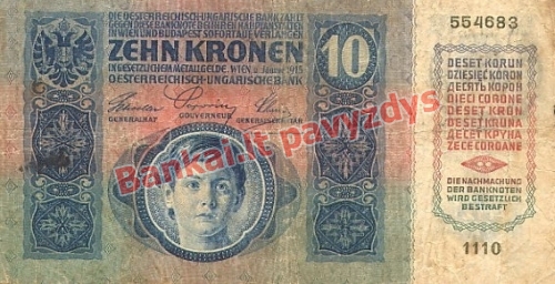 10 Koronų banknoto galinė pusė