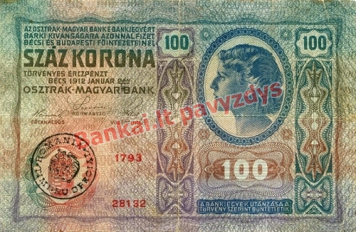 100 Koronų banknoto priekinė pusė