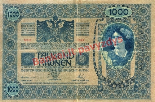 1000 Koronų banknoto galinė pusė