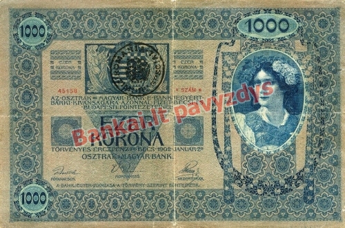 1000 Koronų banknoto priekinė pusė