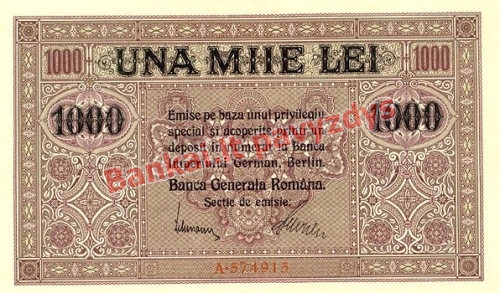 1000 Lėjų banknoto priekinė pusė