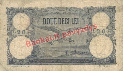 20 Lėjų banknoto galinė pusė