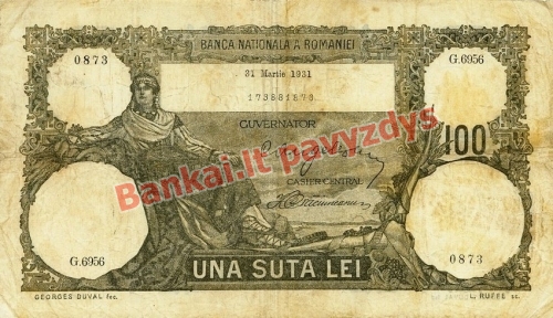 100 Lėjų banknoto priekinė pusė