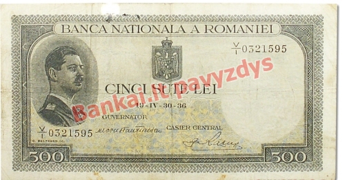 500 Lėjų banknoto priekinė pusė