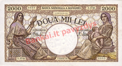 2000 Lėjų banknoto priekinė pusė