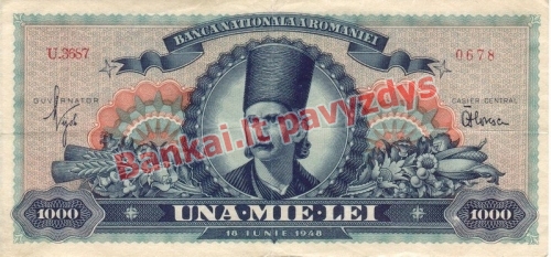 1000 Lėjų banknoto priekinė pusė