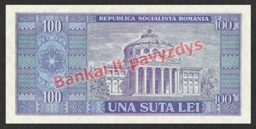 100 Lėjų banknoto galinė pusė