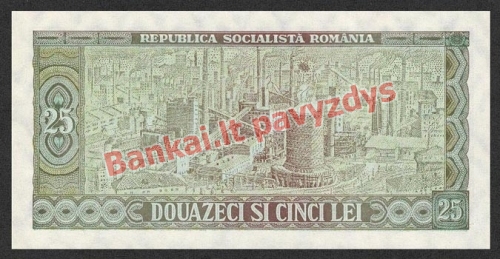 25 Lėjų banknoto galinė pusė