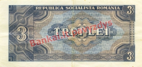 3 Lėjų banknoto galinė pusė