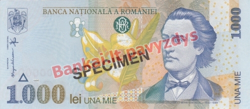 1000 Lėjų banknoto priekinė pusė