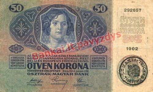 50 Koronų banknoto priekinė pusė