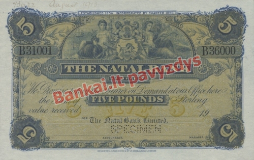 5 Svarų banknoto priekinė pusė