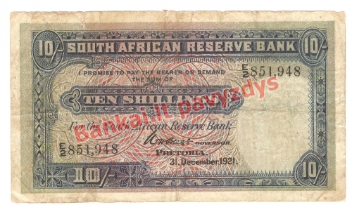10 Šilingų banknoto priekinė pusė