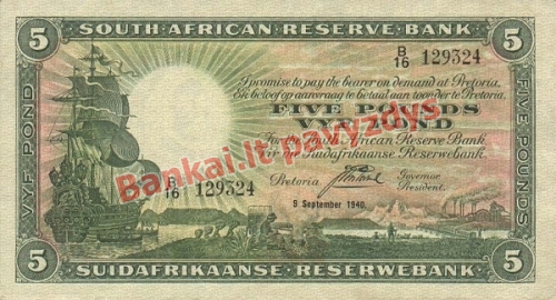 5 Svarų banknoto priekinė pusė