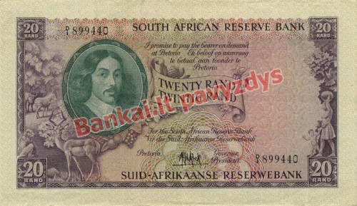 20 Randų banknoto priekinė pusė
