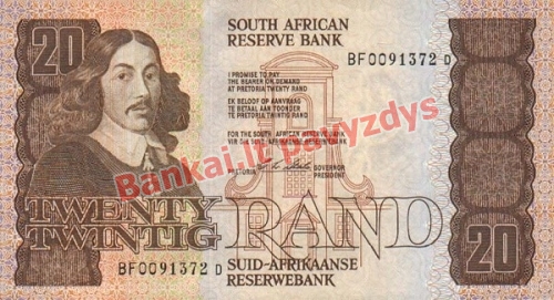 20 Randų banknoto priekinė pusė