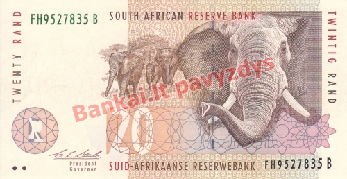 20 Randų banknoto priekinė pusė
