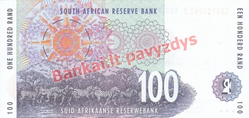 100 Randų banknoto galinė pusė