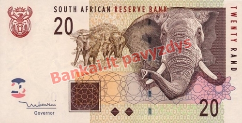 20 Randų banknoto priekinė pusė