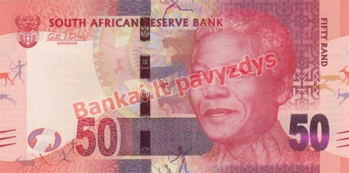 50 Randų banknoto priekinė pusė